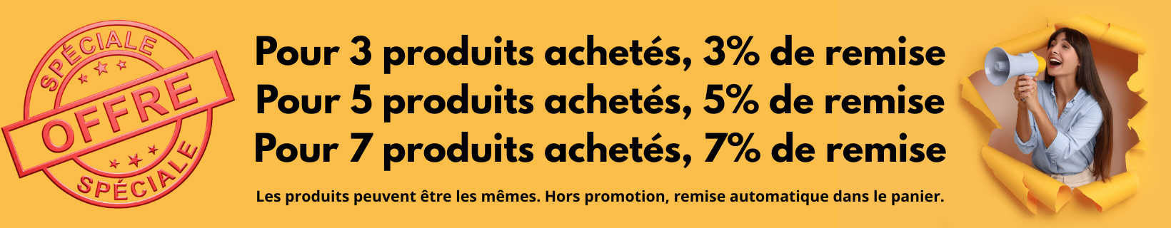 offre 3 produits achetés 3%